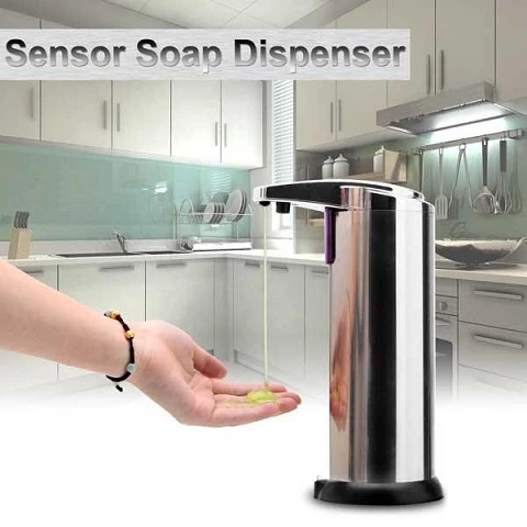 Sensorlu sabun, şampun, krem qabı Soap Magic (xromlu).