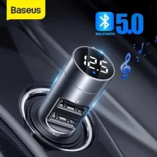 FM transmitterli Bluetooth 5.0 FM car charger 2x USB 3 A 18 W avtomobil qida cihazı 12/24 V.