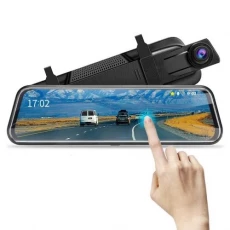 Автомобильный регистратор зеркало H01 - сенсорный полностью экран 10 дюймов, 2 камеры