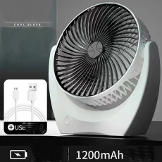 3 həddli güclü və kompakt fırlanan ventilyator Colorful Desktop Fan USB və akumulyatorlu